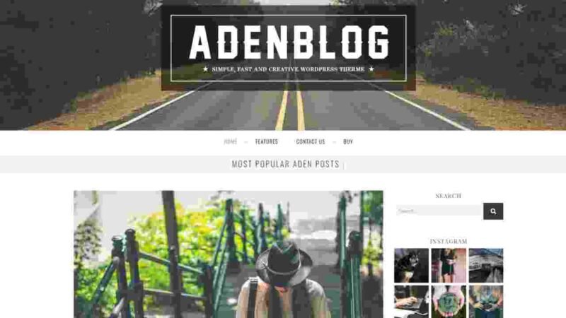 Aden, a stylish and customizable WordPress blog theme perfect for modern content creators. Enjoy a responsive design, SEO optimization, and user-friendly