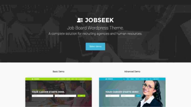 Jobseek WordPress theme, your comprehensive solution for creating a professional job board website with advanced features and seamless integrations