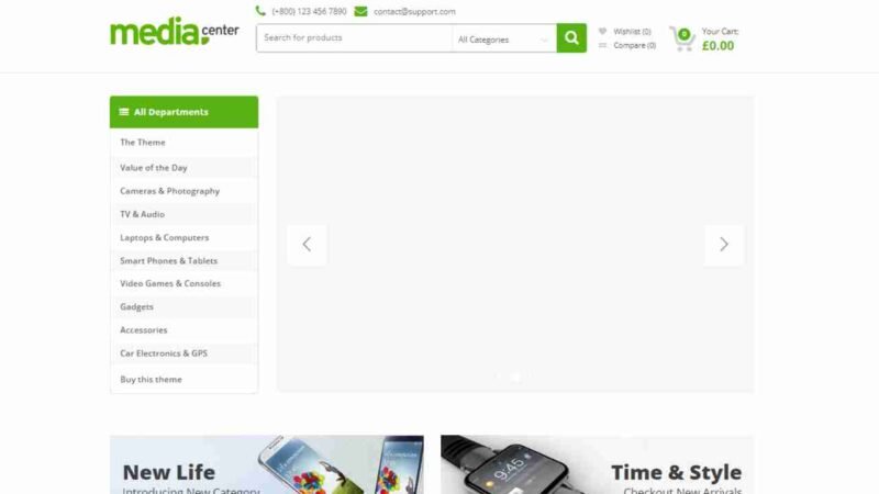 MediaCenter - Electronics Store WooCommerce Theme for electronics stores with responsive design, advanced search options, and seamless integration