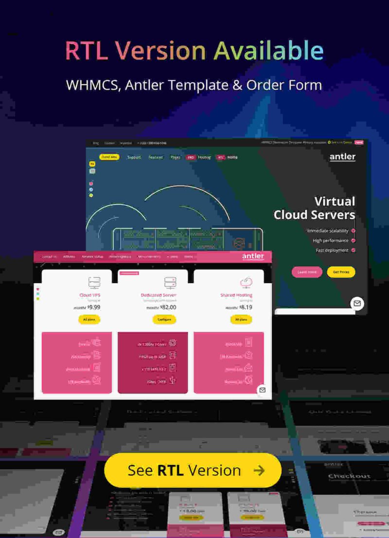 Discover Antler - Hosting Provider & WHMCS Template By inebur v3.8.1 designed for web hosting companies. Create a professional online presence with stunning