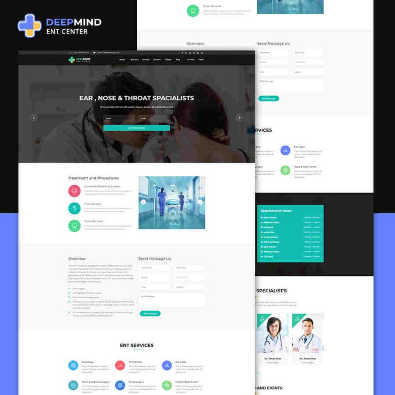 DeepMind Coronavirus Hospital and Heath HTML Template v2.0 offering pandemic-specific tools, SEO optimization, and appointment booking features