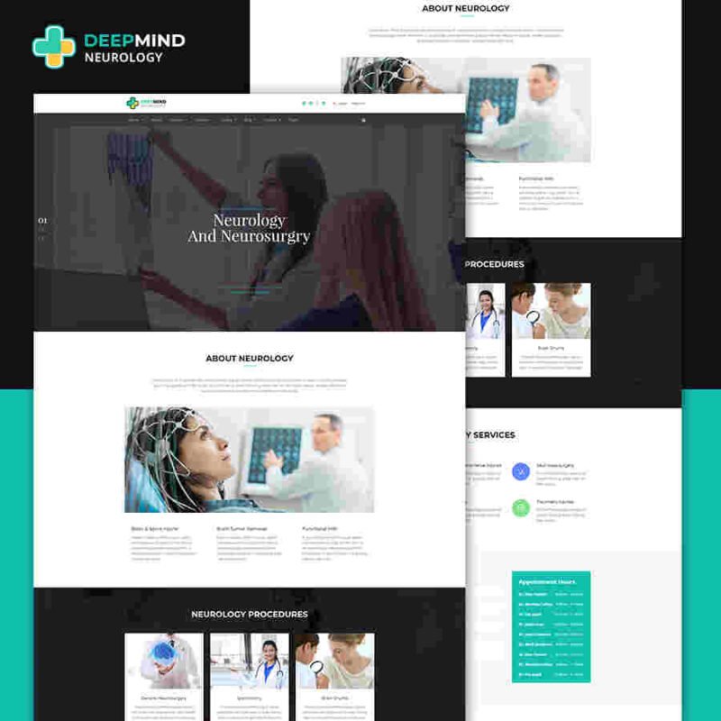 DeepMind Coronavirus Hospital and Heath HTML Template v2.0 offering pandemic-specific tools, SEO optimization, and appointment booking features