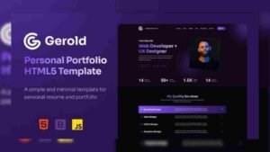 Explore the Gerold - Personal Portfolio HTML Template, designed to showcase your skills and portfolio beautifully Learn about its features, usability