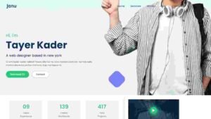 Showcase your skills and projects with Janu - Personal Portfolio Template v1.0 stylish and customizable HTML template designed for creatives and