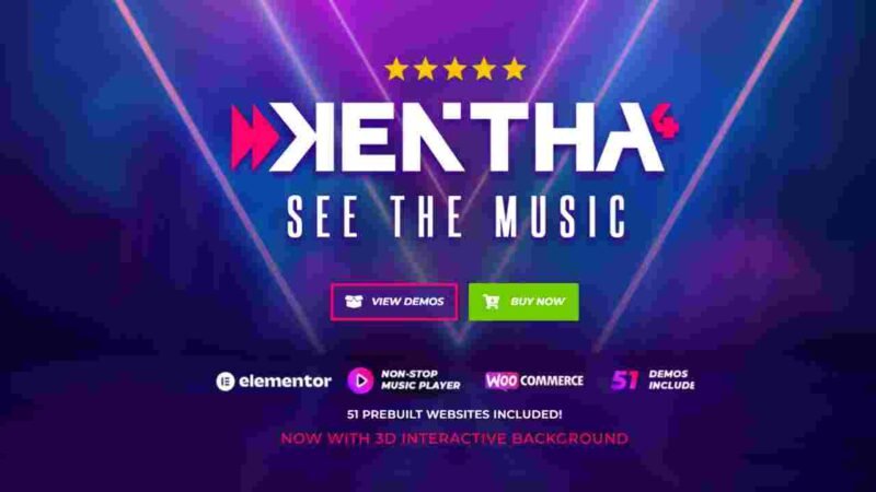 Discover Kentha, the ultimate music WordPress theme with Ajax-powered non-stop playback, WooCommerce compatibility, and full customization options