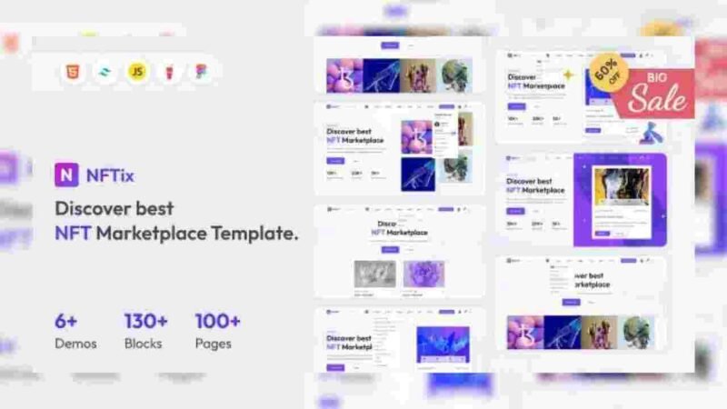 Explore NftiX - Multipurpose NFT Marketplace Template v1.0.0, designed for seamless NFT trading. Learn about its features, customization options