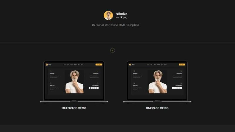 Explore Nikolas Raio - Personal Portfolio Template v1.0, a sleek and responsive template designed to help professionals and creatives build an impressive