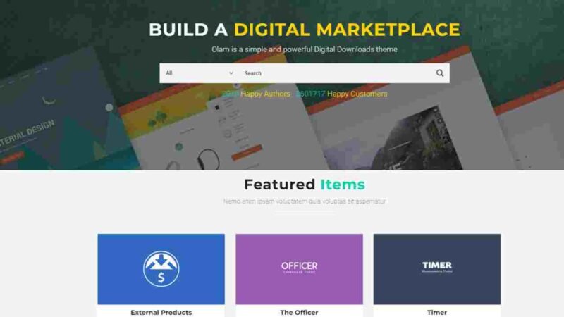 Build a powerful Olam - Easy Digital Downloads Marketplace WordPress Theme Discover its integration with Easy Digital Downloads customization options